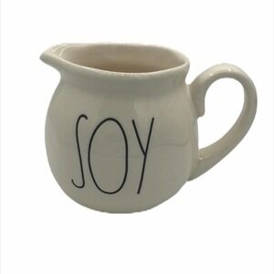 Rae Dunn Creamer “SOY” - NWOT | Artisan Home | Off White Black |